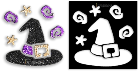 Witch Hat Stencil - Witch Hat Face Paint (458x458), Png Download