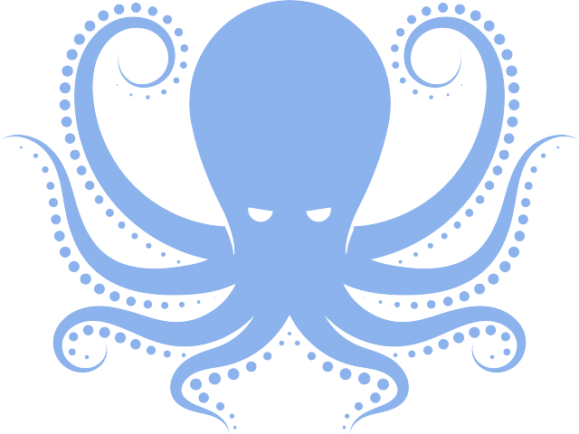Octopus Png Transparent Images - Octopus Vinyl Sticker Wall Art, Black (640x480), Png Download