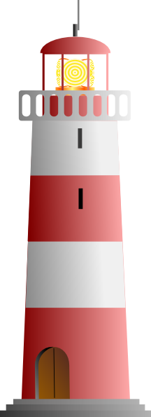 Red & White Lighthouse Clip Art - Red And White Lighthouse Clipart (216x595), Png Download