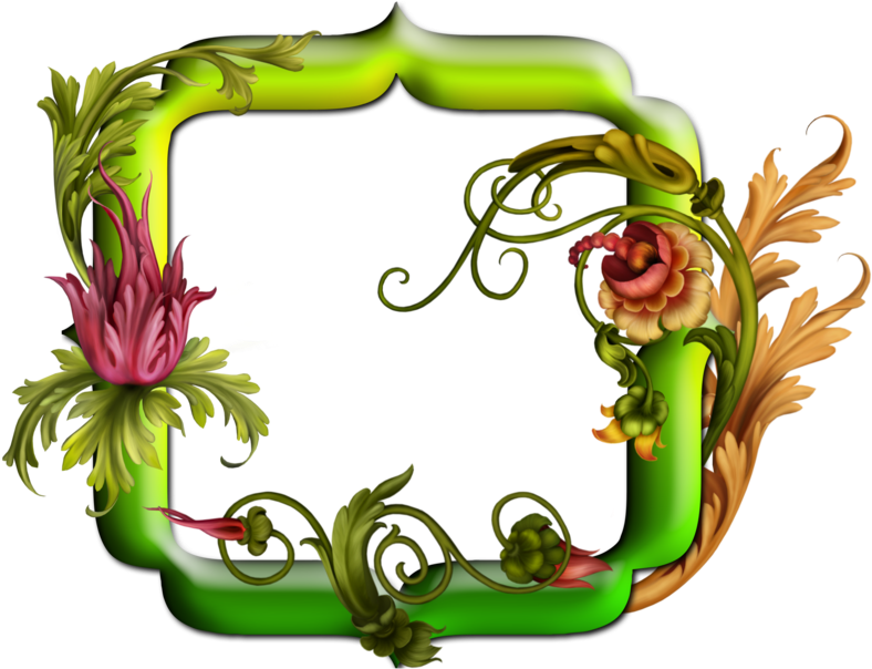 Flower Frame Png - Clip Art (900x654), Png Download