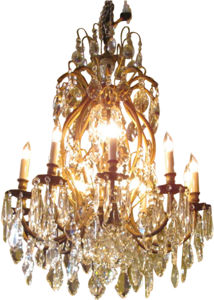 Share This Image - Antique French Gilt Bronze Vintage Chandelier (600x600), Png Download
