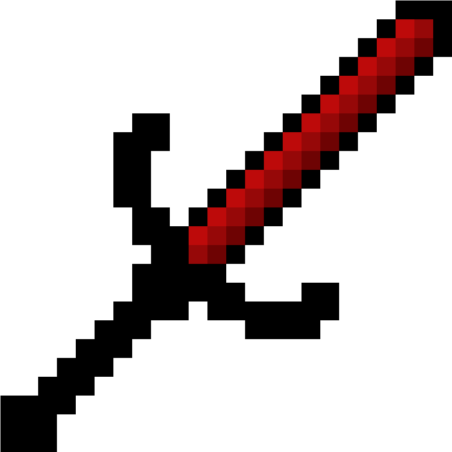 Realistic Diamond Sword - Red X Pixel Art (1184x1184), Png Download