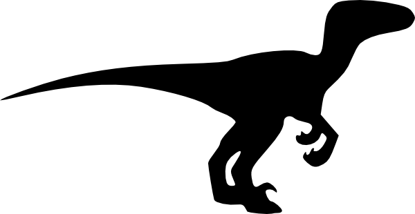Velociraptor Silhouette Clip Art - Velociraptor Silhouette (600x310), Png Download