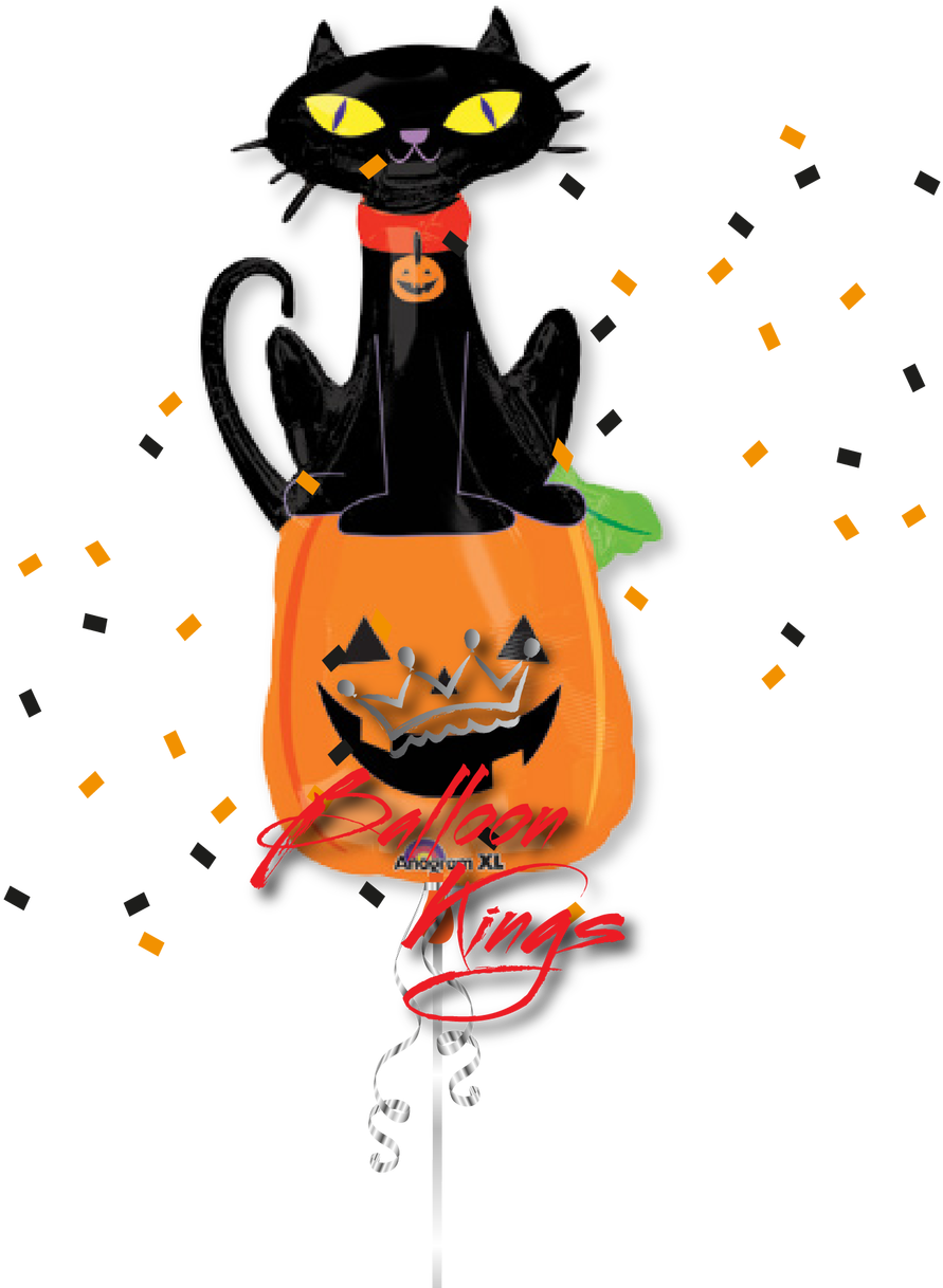 Black Cat - Black Cat Cartoon Halloween (1280x1280), Png Download