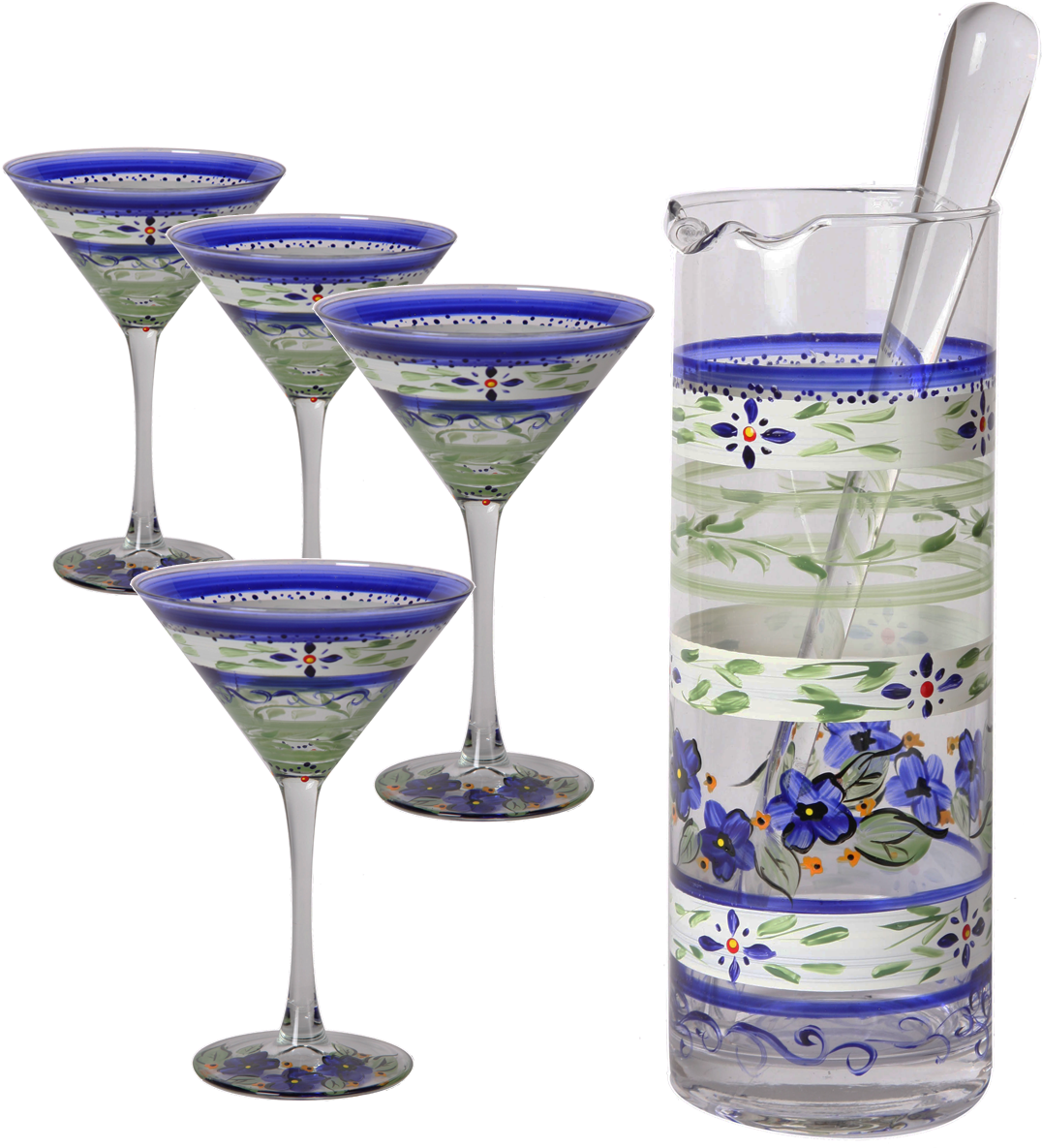 Golden Hill Studio Floral Martini Glass (1200x1200), Png Download