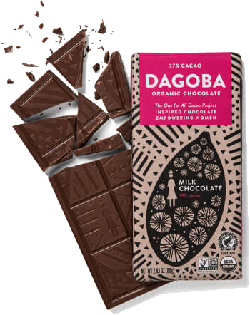 Dagoba Organic Milk Chocolate Bar [dag-cbmilk - Dagoba Chocolate (350x442), Png Download