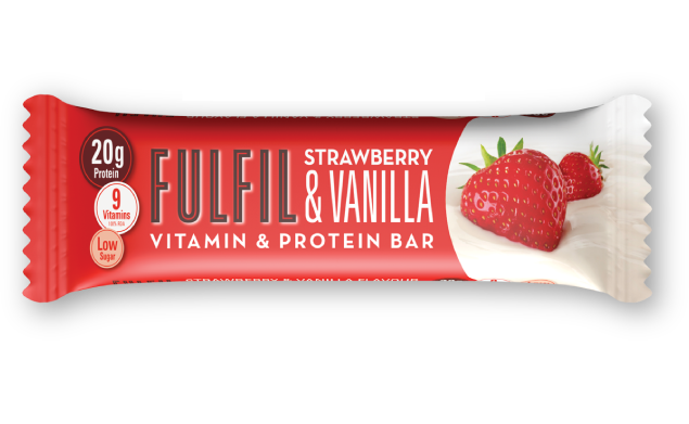 Img - Fulfil Strawberry And Vanilla Vitamin And Protein Bar (635x391), Png Download