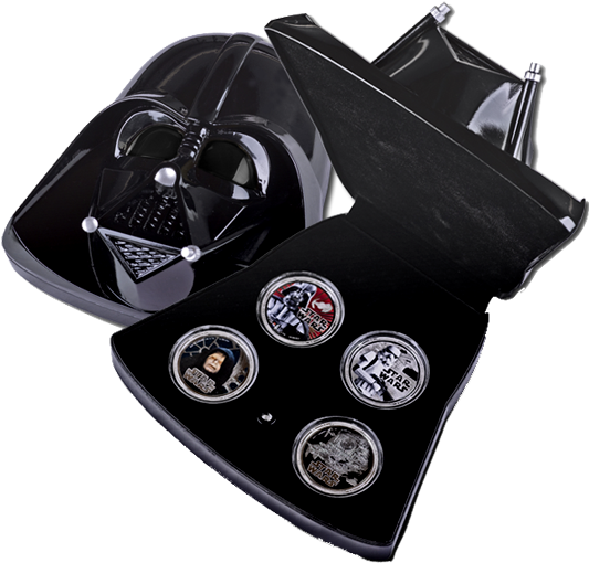 Darth Vader Fine Silver 1 Oz - Star Wars Darth Vader Head & Coins (570x570), Png Download