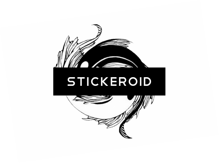 Yin-yang Tattoos - Tribal Yin Yang Fish Square Sticker 3" X 3" (703x524), Png Download