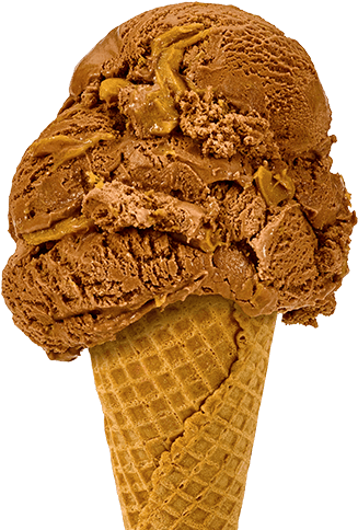 Chocolate Peanut Butter Ice Cream Cone (390x530), Png Download
