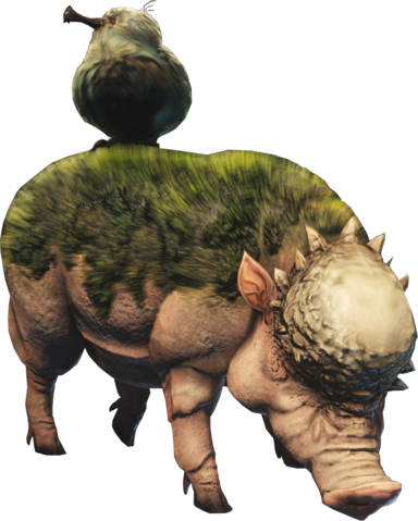 Mosswine - Pork Chops - Monster Hunter World Behemoth (384x479), Png Download