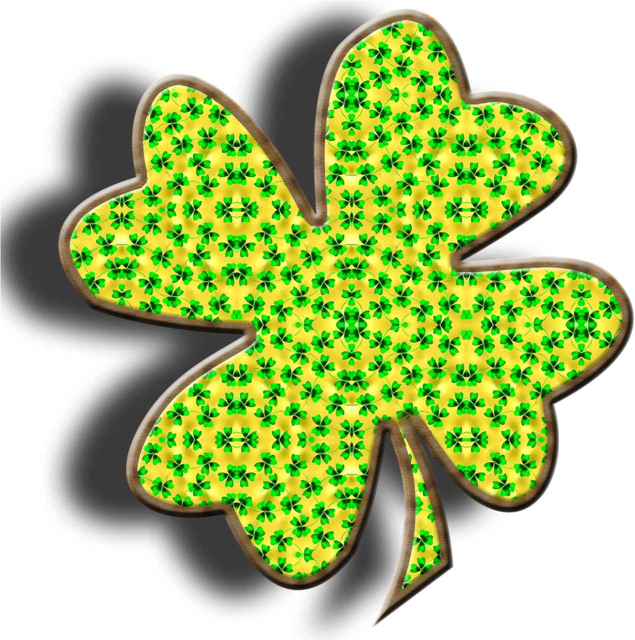 Lucky Clover Four Leaf Clover Isolated - Four-leaf Clover (1280x1280), Png Download