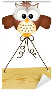 Coruja Segurando Placa (400x400), Png Download