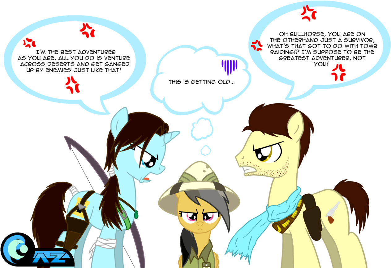 Az Derped Unicorn, Bow , Crossover, Daring Do, Engrish, - Daring Do Tomb Raider (1280x882), Png Download