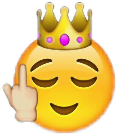 Emoji Fuck Emoticon Iphone Apple - Middle Finger Emoji With Crown (380x436), Png Download