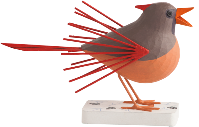 Female Cardinal Png - Gold Leaf Design Group Wd2331-f Charley Harper Licensed (800x775), Png Download