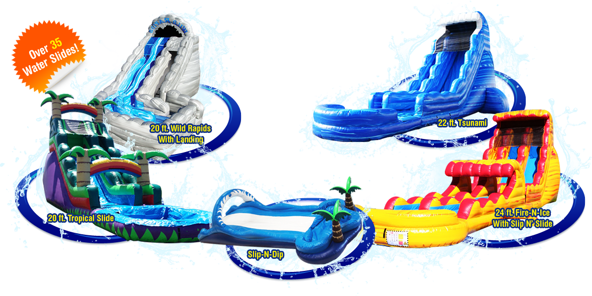 Ez Inflatables 22 Ft. Fire And Ice Slip And Slide - (1179x590), Png Download