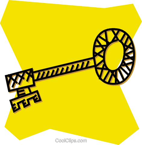 Skeleton Key Royalty Free Vector Clip Art Illustration - Clip Art (471x480), Png Download