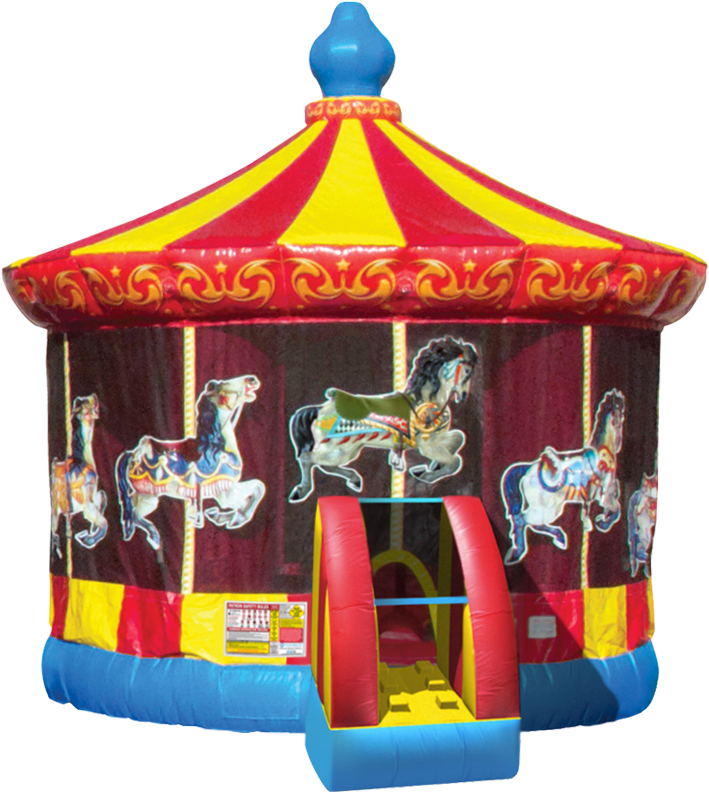 Carousel Bounce House Rental - Inflatable Castle (1152x1008), Png Download