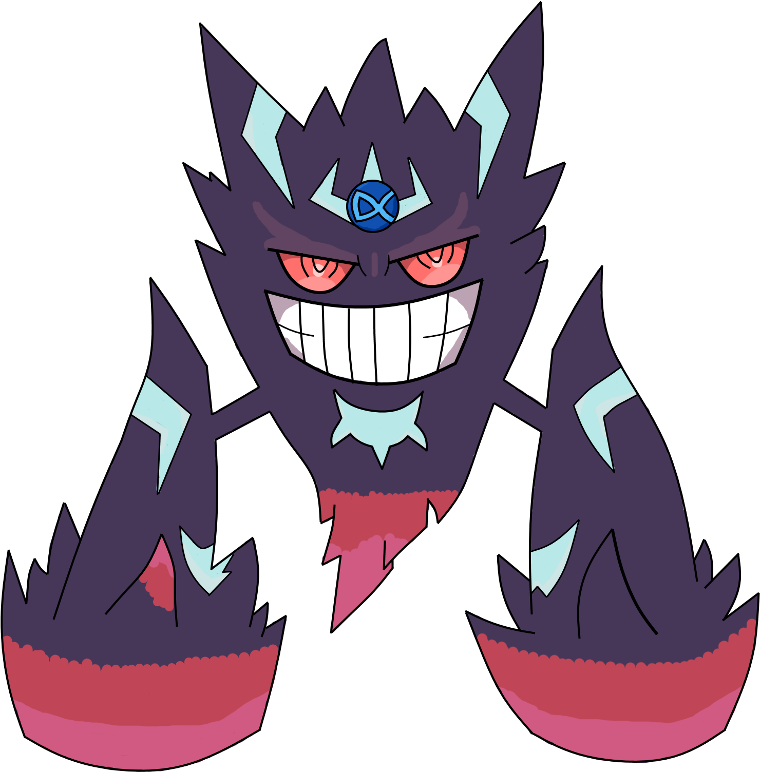 Alpha Mega Gengar - Cartoon (1536x2048), Png Download