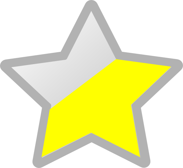 Star Grey/yellow - Star Yellow And Grey (600x550), Png Download