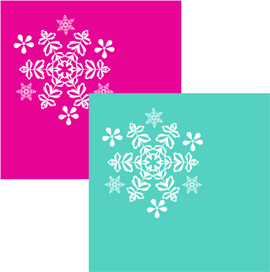 Click For Larger Picture Of Snowflake Teal-magenta - Snowflake Teal-magenta Luncheon Napkin (576x576), Png Download