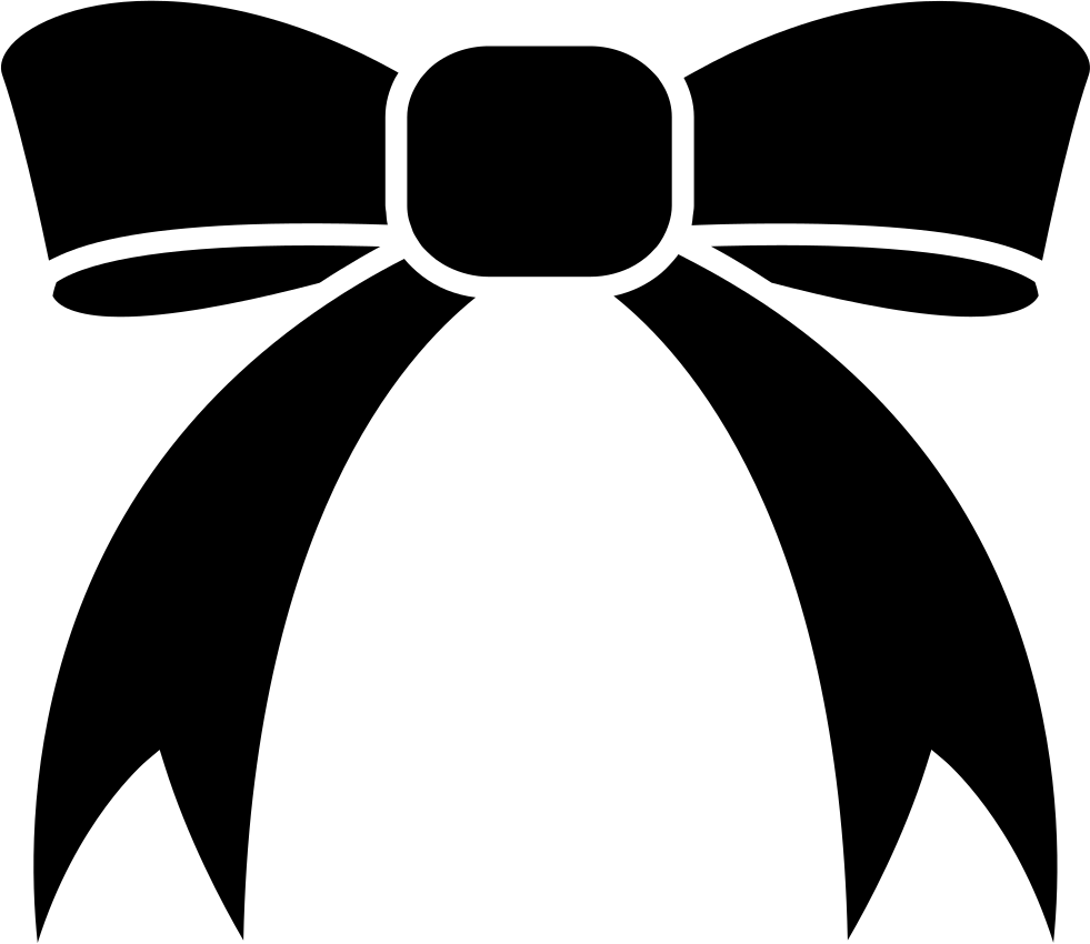Png File - Gift Ribbon Black And White (981x850), Png Download