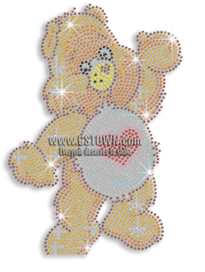 Sparkle Lovely Rhinestone Bear Iron On Motif - Iron-on (450x450), Png Download