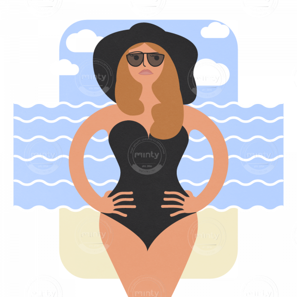 Beach Mom Owl - Maillot (600x600), Png Download