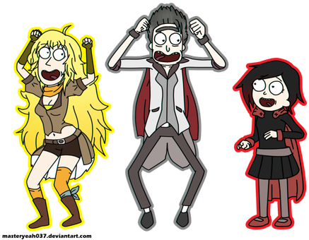 Rick And Morty Rwby (458x350), Png Download