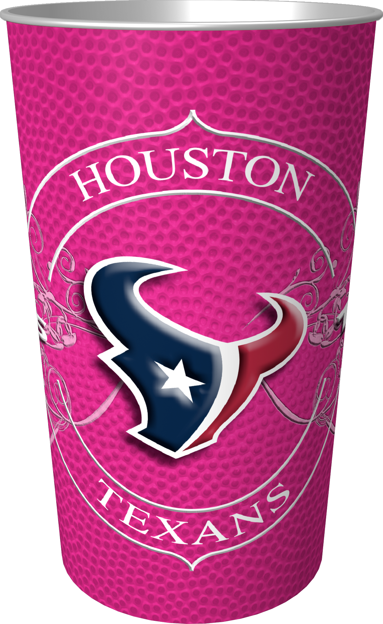 Houston Texans Pink 18 Oz Cup, 4 Count - Houston Texans (1234x2010), Png Download