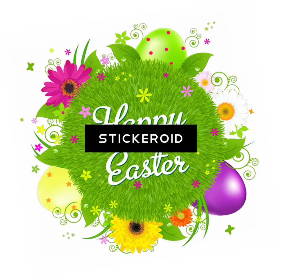 Happy Easter - Novelty Beautiful Happy Easter Floral Design - Standups (909x894), Png Download