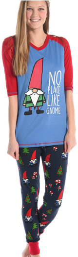 No Place Like Gnome - Pajamas (432x525), Png Download