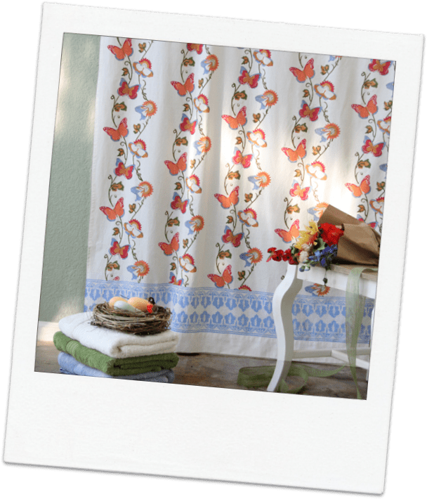 Lap Butterfly French Country Shower Curtain - Craft (617x720), Png Download