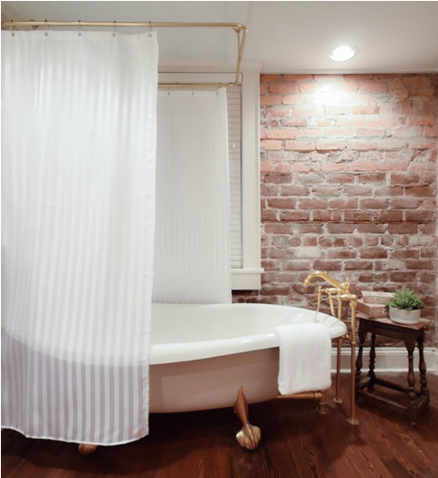 Shower Curtain Liner In Luxury Ned & Breakfast Bathroom - Window Blind (500x600), Png Download