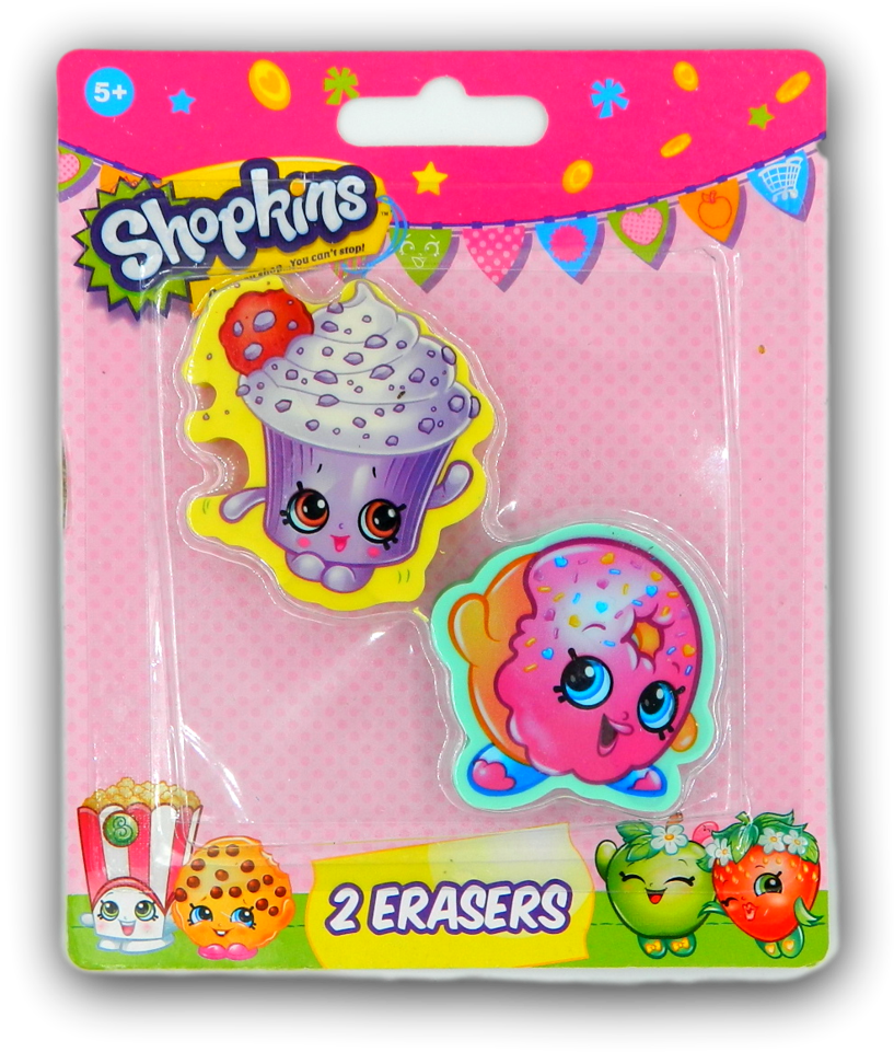 Shopkins 2 Erasers Pack - Shopkins 2 Erasers Pack - Cupcake & Donut (1024x1024), Png Download