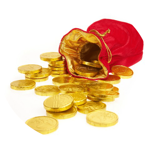 Money Channel Clearing - Gold Coins And A Selfish Man (480x451), Png Download