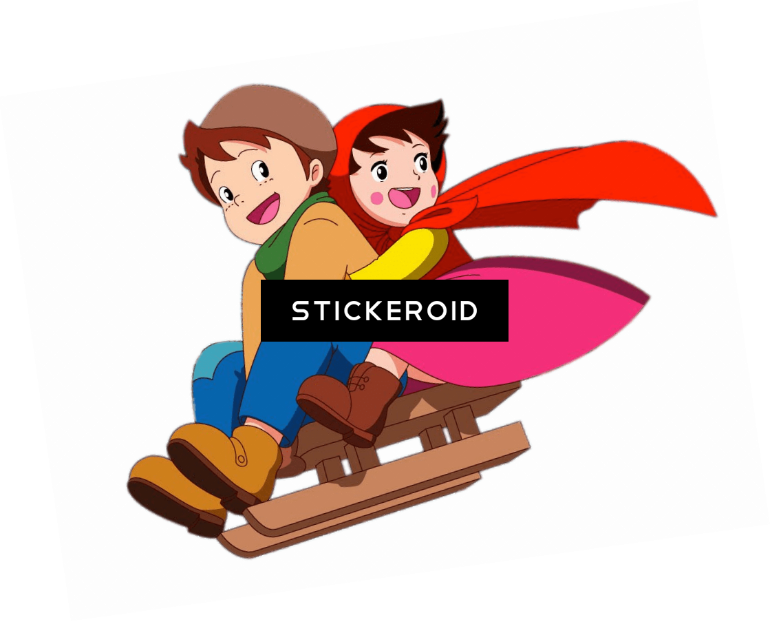 Santa Claus Sleigh Presents On Seat - Heidi Cartoon (1119x903), Png Download