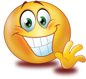 Greet Big Smile Wave Hand - Emoji Clown (384x384), Png Download