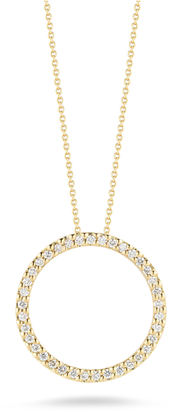 Roberto Coin Circle Pendant With Diamonds - Roberto Coin 18k Rose Gold Triple Circle Pendant Necklace, (800x800), Png Download