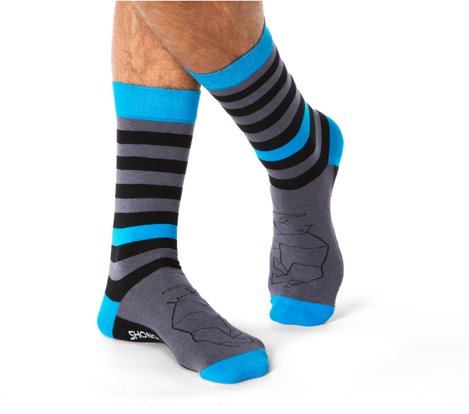 Rhino Fat Stripes Socks - Hockey Sock (700x600), Png Download