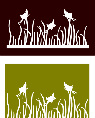 Butterfly In Grass - Dxf Grass (320x395), Png Download
