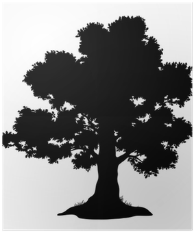 Oak Tree Vector Silhouette (400x400), Png Download