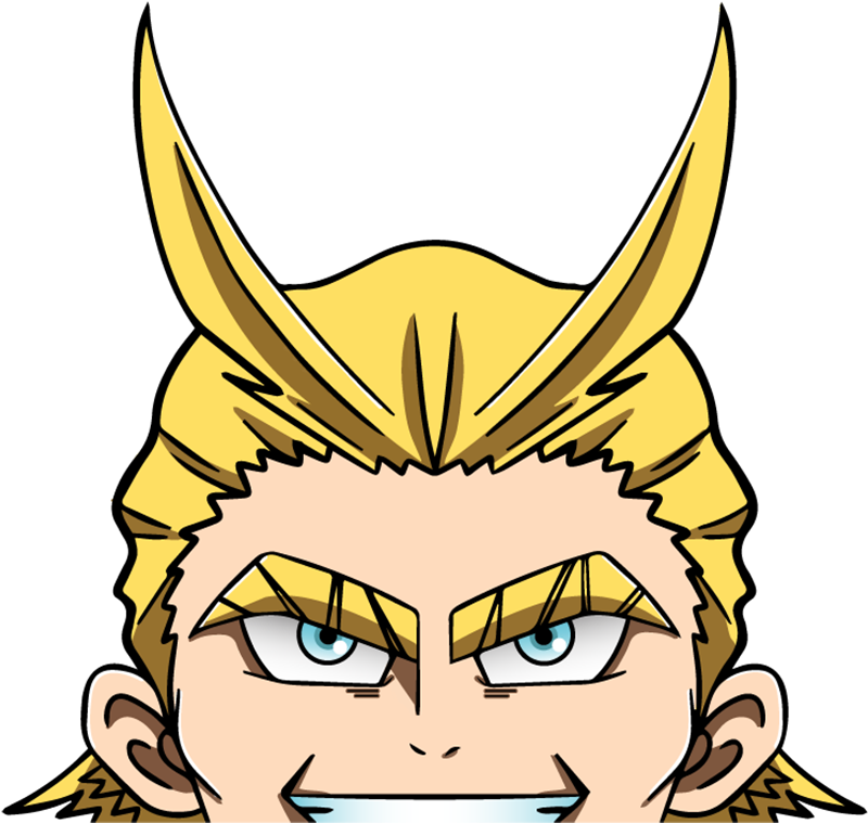 Image Of Prime All Might Peeker - Cartoon (2550x810), Png Download