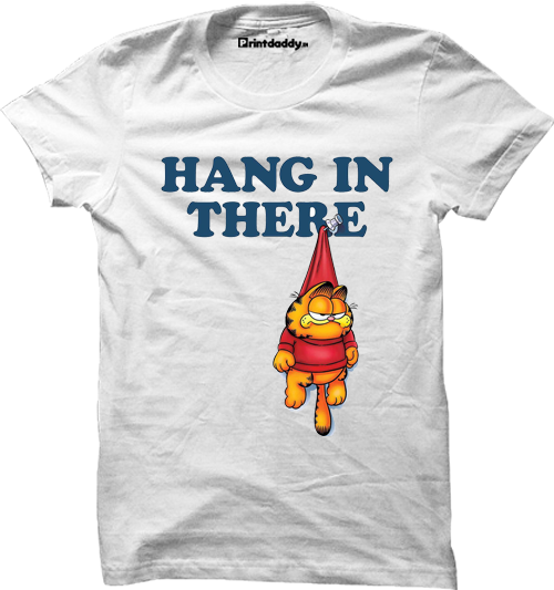 Garfield Hang In There Tshirt - Straight Out Punjab T Shirt (500x533), Png Download