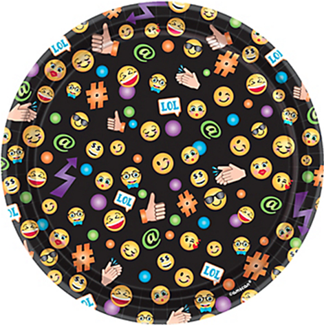 Emoji Lol Amscan Dessert Plates - Smiley Dessert Plates 8ct Birthday Party Supplies (470x577), Png Download