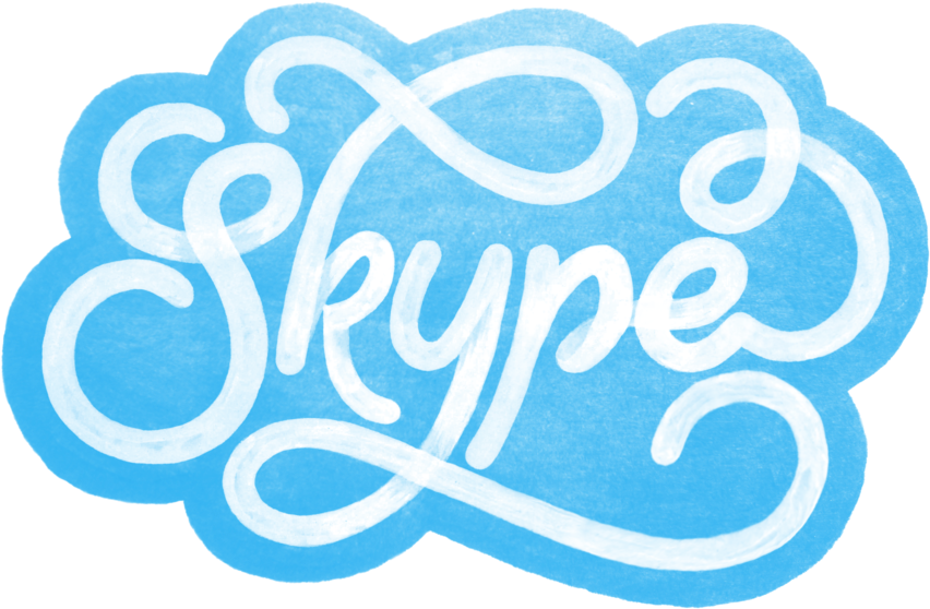 Skype - Hand Lettering Logo Design (1000x1000), Png Download