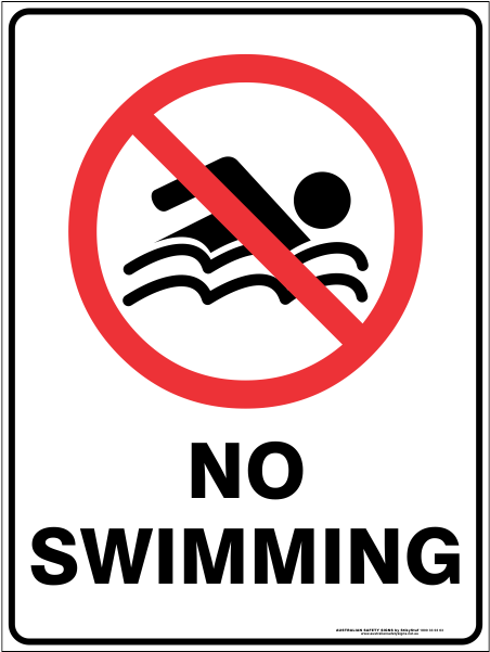 No Swimming From $17 - Clip Art No Swimming (599x600), Png Download