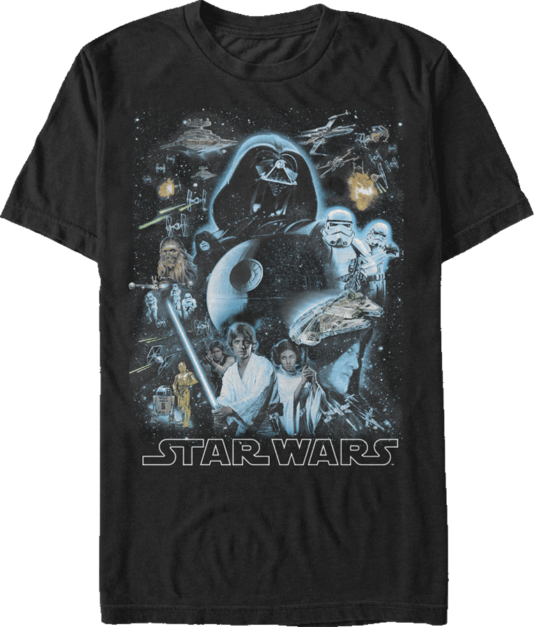 Characters Star Wars T-shirt - Star Wars (766x899), Png Download