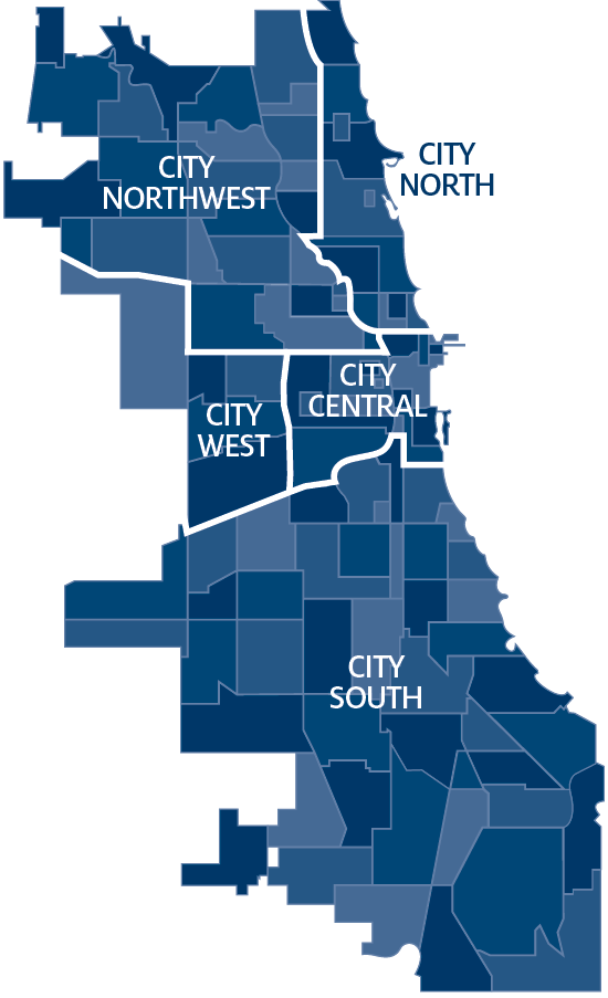 Chicago Neighborhood Map Png (550x903), Png Download